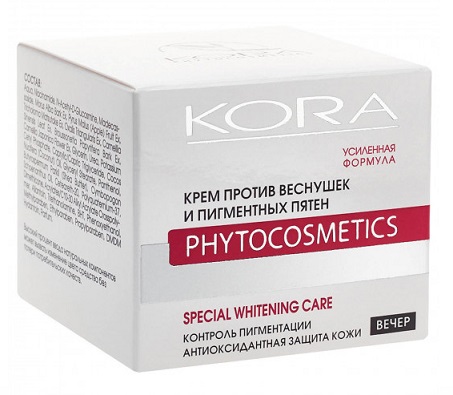Kora (Кора) крем для лица против веснушек и пигментных пятен 50мл