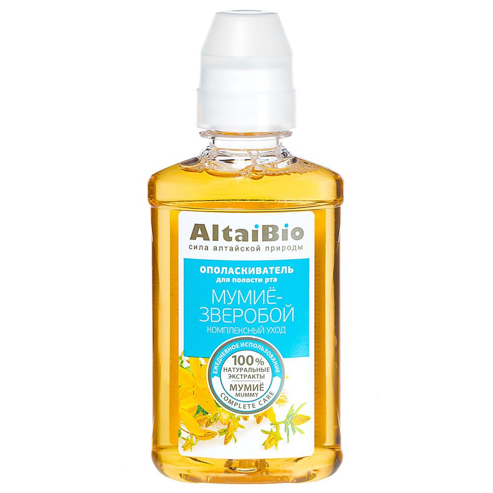 AltaiBio (Алтайбио) ополаскиватель для полости рта антибактериальный Мумие и Зверобой, 400мл
