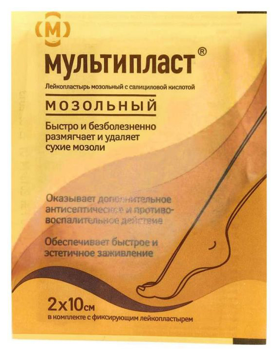 Мультипласт пластырь мозольный 2смх10см, 1 шт