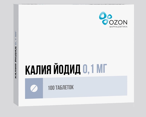 Калия Йодид, таблетки 100мкг, 100 шт