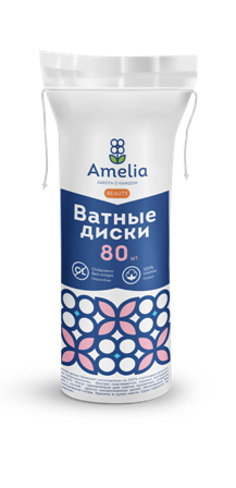 Амелия ватные диски, 80шт