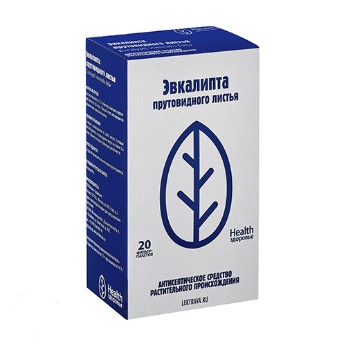 Эвкалипта прутовидного листья, фильтр-пакеты 1,5г, 20 шт