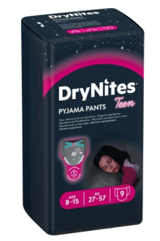 Huggies DryNites (Драйнайтс) трусики одноразовые ночные для девочек 8-15 лет, 9 шт