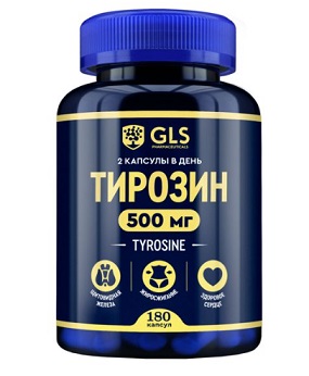 GLS (ГЛС) Тирозин 500мг, капсулы 180 шт БАД