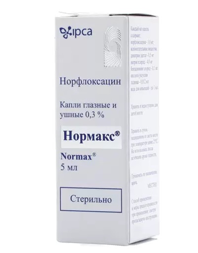 Нормакс, капли глазные и ушные 0,3%, флакон-капельница 5мл
