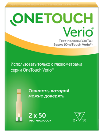 Тест-полоски OneTouch Verio (Уан Тач), 100 шт