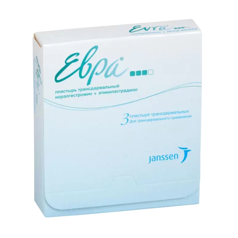 Евра, пластырь трансдермальный 203мкг+33,9мкг/24 ч, 3 шт