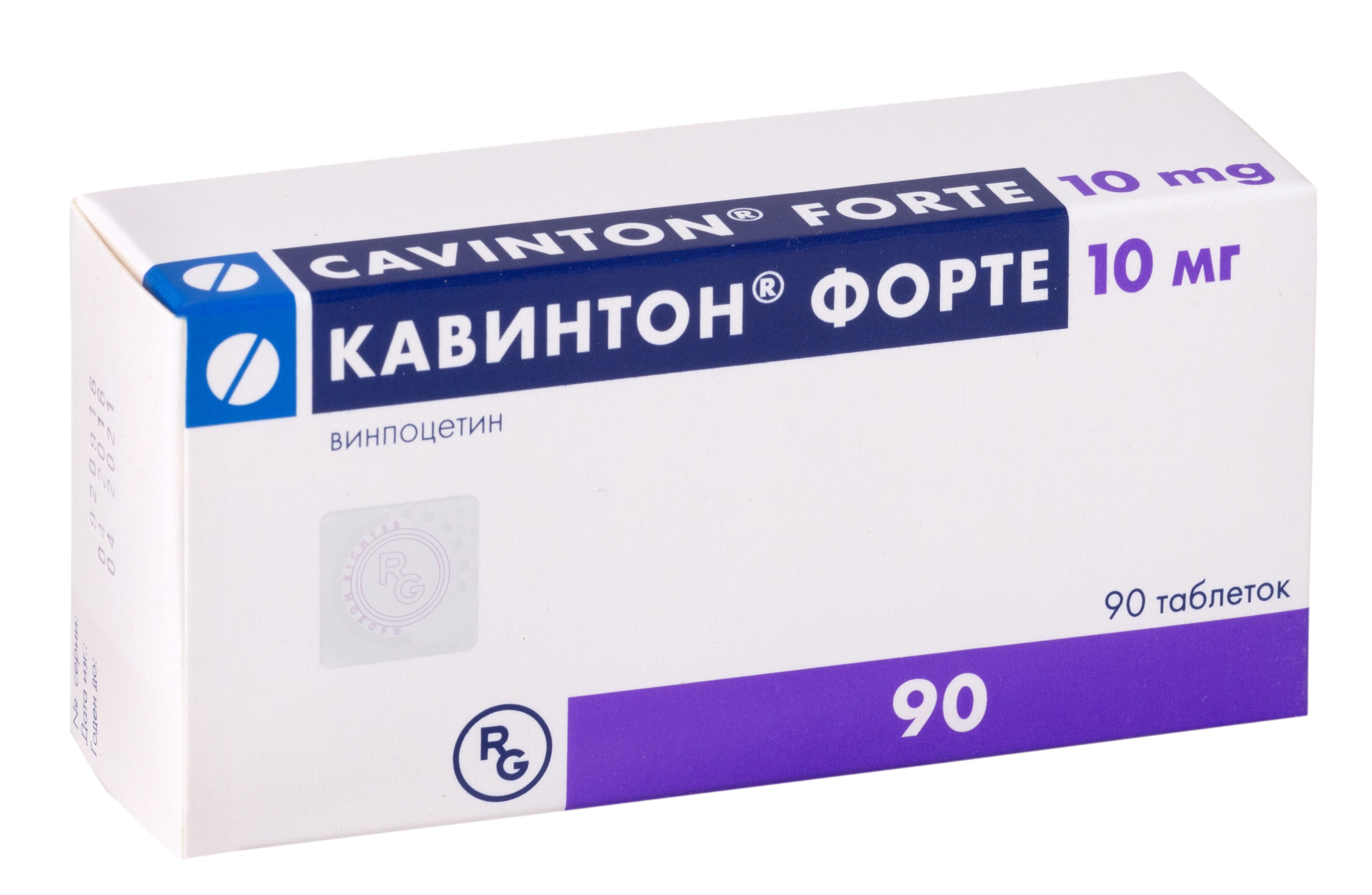 Кавинтон форте, таблетки 10мг, 90 шт