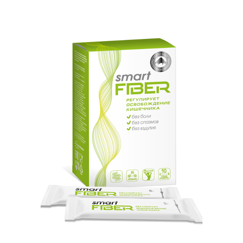 Smart Fiber (Смарт Файбер) пищевые волокна, саше-пакет 5г, 10 шт БАД