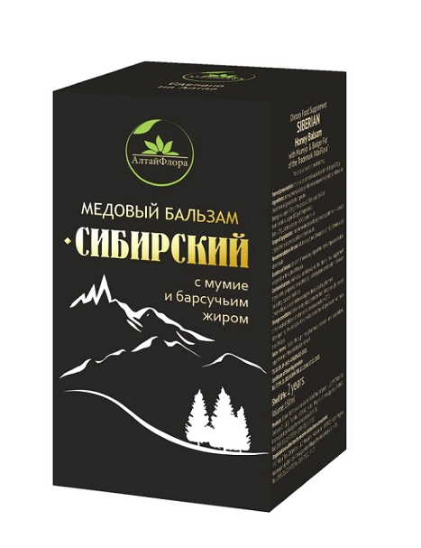 Алтайфлора бальзам медовый сибиский Мумие и Барсучий жир, 150г