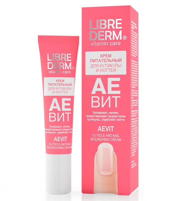 Librederm Aevit (Либридерм) крем для кутикулы и ногтей питательный, 15мл