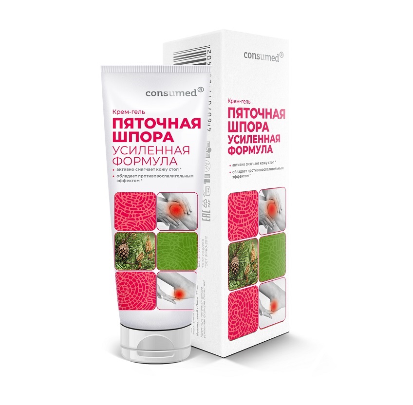 Пяточная шпора крем-гель усиленная формула Консумед (Consumed), туба 75мл
