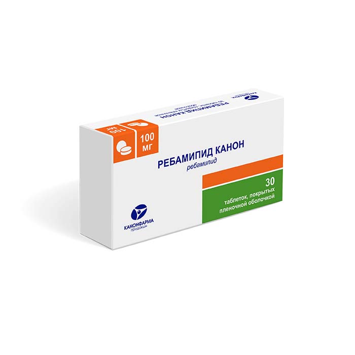 Ребамипид-Канон, таблетки, покрытые пленочной оболочкой 100мг, 30 шт