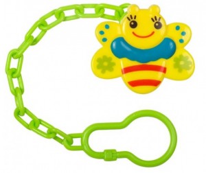 Пома прищепка для сосок и прорезывателей пчелка, с рождения