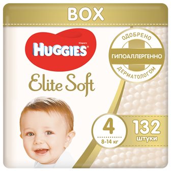 Huggies (Хаггис) трусики EliteSoft 4, 8-14кг 132 шт