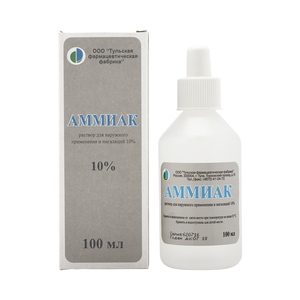 Аммиак, раствор для наружного применения и ингаляций 10%, 100мл