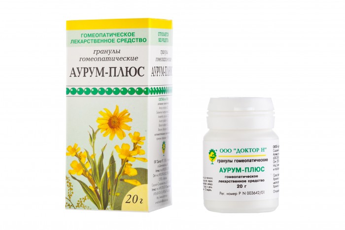 Аурум-плюс, гранулы гомеопатические, 20г