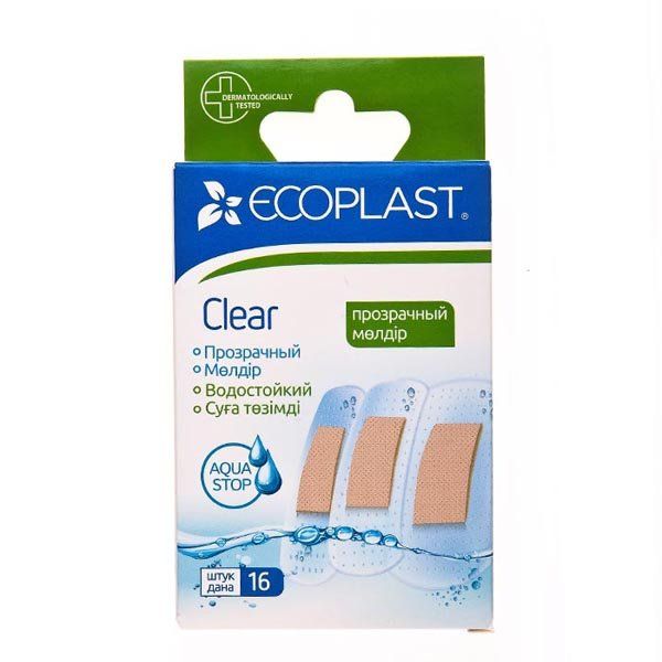Ecoplast Clear набор полимерных пластырей, 16 шт