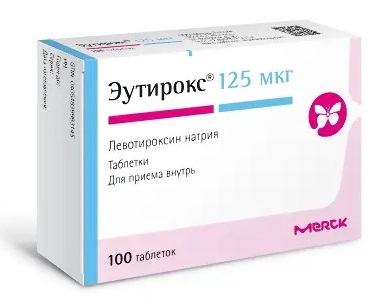 Эутирокс, таблетки 125мкг, 100 шт