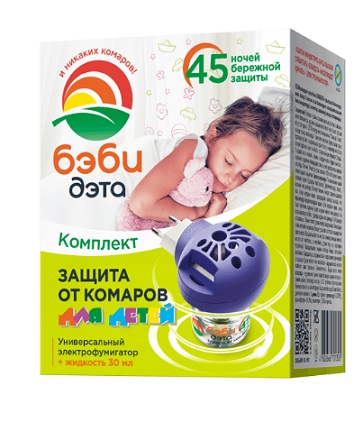 Дэта Беби фумигатор+жидкость от комаров 45 ночей, 30мл