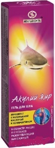 Акулья сила Акулий жир гель для тела Живокост с Муравьиной кислота и Хондроитином разогревающий, 75мл