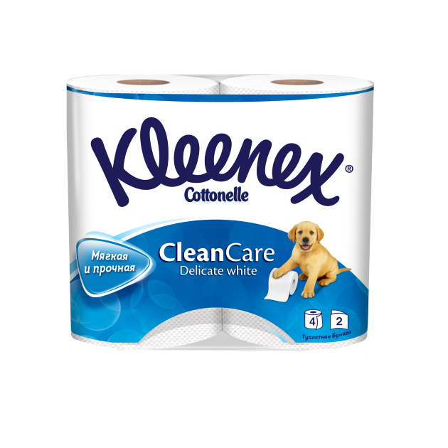 Клинекс (Kleenex) Клин кеа туалетная бумага деликатная 2-х слойная, рулон 4шт
