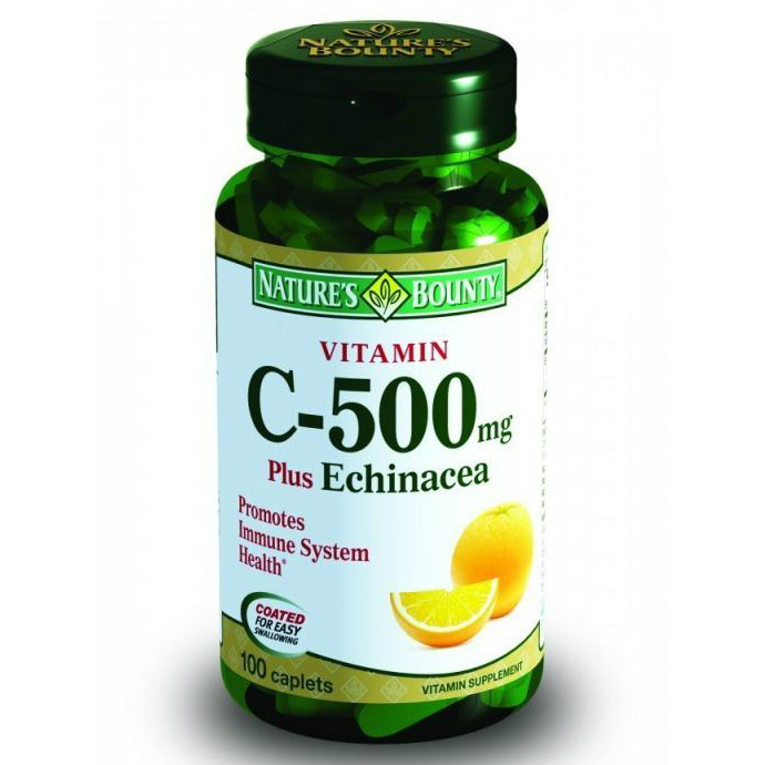 Nature's Bounty (Нэйчес Баунти) Витамин С 500мг плюс Эхинацея, таблетки 100 шт БАД