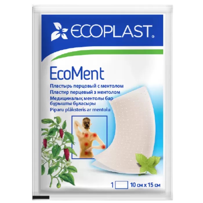 Ecoplast EcoMent пластырь перцовый с ментолом 10 х 15см