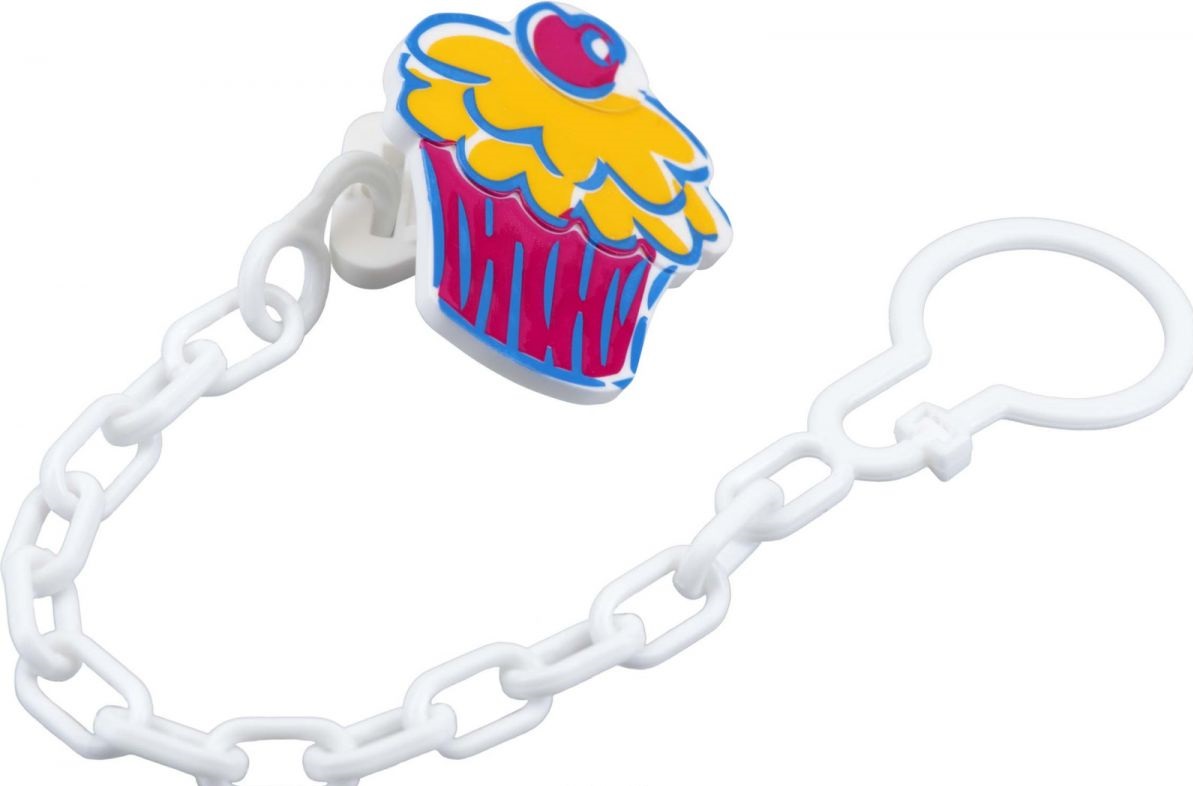 Курносики прищепка для пустышек с цепочкой Пироженка 1 шт (19589)