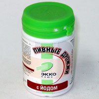 Дрожжи пивные с йодом, таблетки 500мг, 100 шт БАД