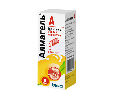 Алмагель А, суспензия для приема внутрь, пакетики 10мл, 10 шт