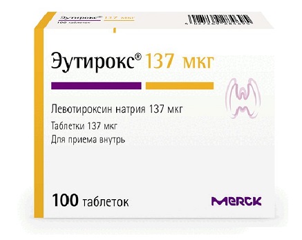 Эутирокс, таблетки 137мкг, 100 шт