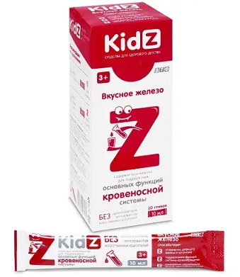 KidZ (КидЗ) сироп Вкусное железо, стик 10мл 10шт БАД