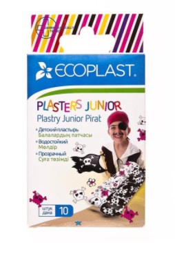 Ecoplast Junior Pirate набор полимерных пластырей 70х20мм, 10 шт