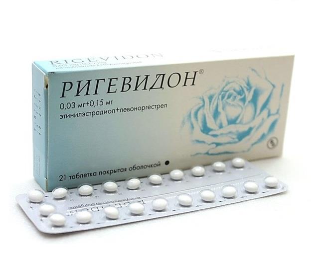 Ригевидон, таблетки, покрытые оболочкой 0,15мг+0,03мг, 21 шт