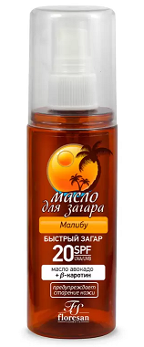 Флоресан (Floresan) масло для быстрого загара Малибу, 135мл