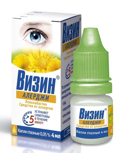 Визин Алерджи, капли глазные 0,05%, флакон 4мл