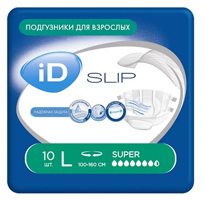 Айди (iD) подгузники для взрослых Super Large размер L, 10 шт