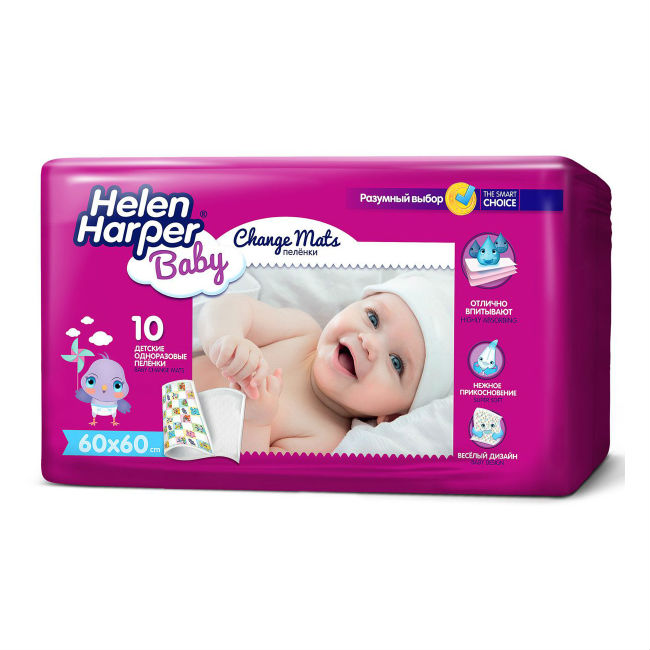 Helen Harper (Хелен Харпер) пеленка впитывающая Беби 60 х 60cм 10 шт