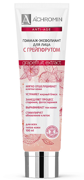 Achromin Anti Age (Ахромин) гоммаж-эксфолиант для лица с Грейпфрутом 100мл