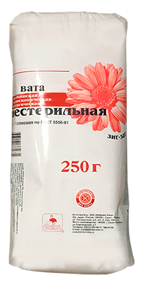 Вата хирургическая Зиг-Заг, 250г