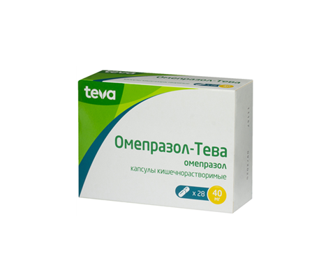Омепразол-Тева, капсулы кишечнорастворимые 40мг, 28 шт