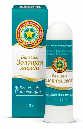 Золотая звезда бальзам, карандаш для ингаляций, 1,3г