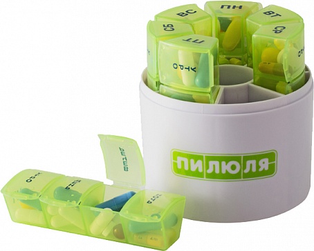 Таблетница Пилюля (контейнер) для лекарственных препаратов Цилиндр на неделю