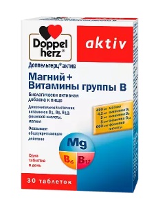 Doppelherz (Доппельгерц) Актив Магний + Витамины группы В, таблетки, 30 шт БАД