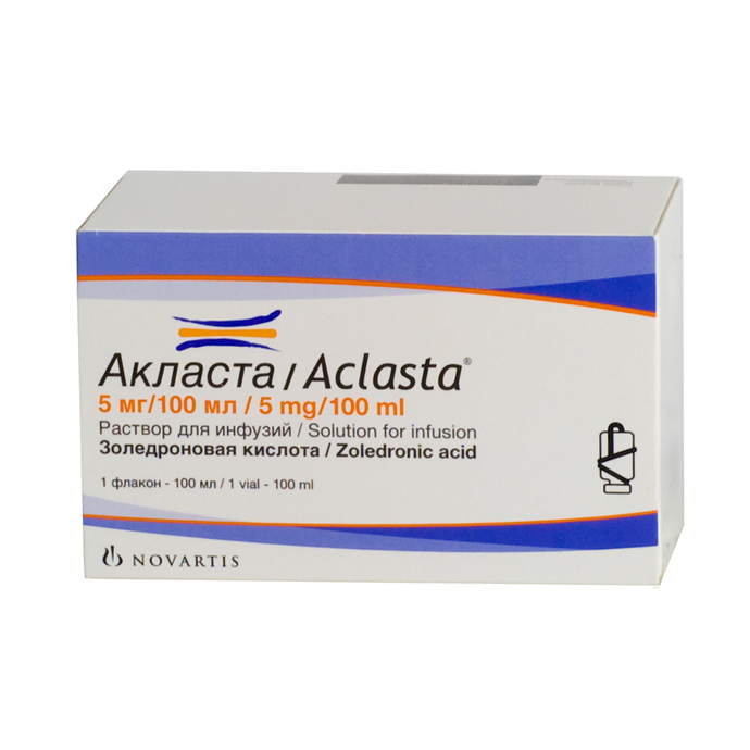 Акласта, раствор для инфузий 5мг/100мл, флакон 100мл