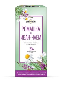 Ромашка с Иван-чаем Ромашково, фильтр-пакеты 1,2г 20шт БАД