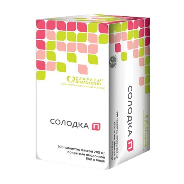 Солодка П, таблетки покрытые оболочкой, 100 шт БАД