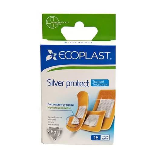 Ecoplast Silver Protect набор тканевых пластырей, 16 шт