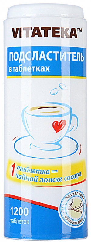 Витатека (Vitateka) подсластитель стевия таблетки, 1200 шт